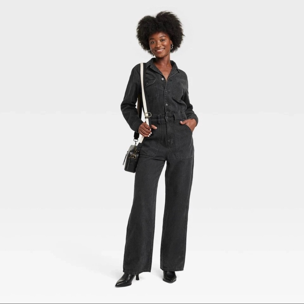 Universal Thread Long Sleeve Utility Baggy Denim Jumpsuit - Size 6